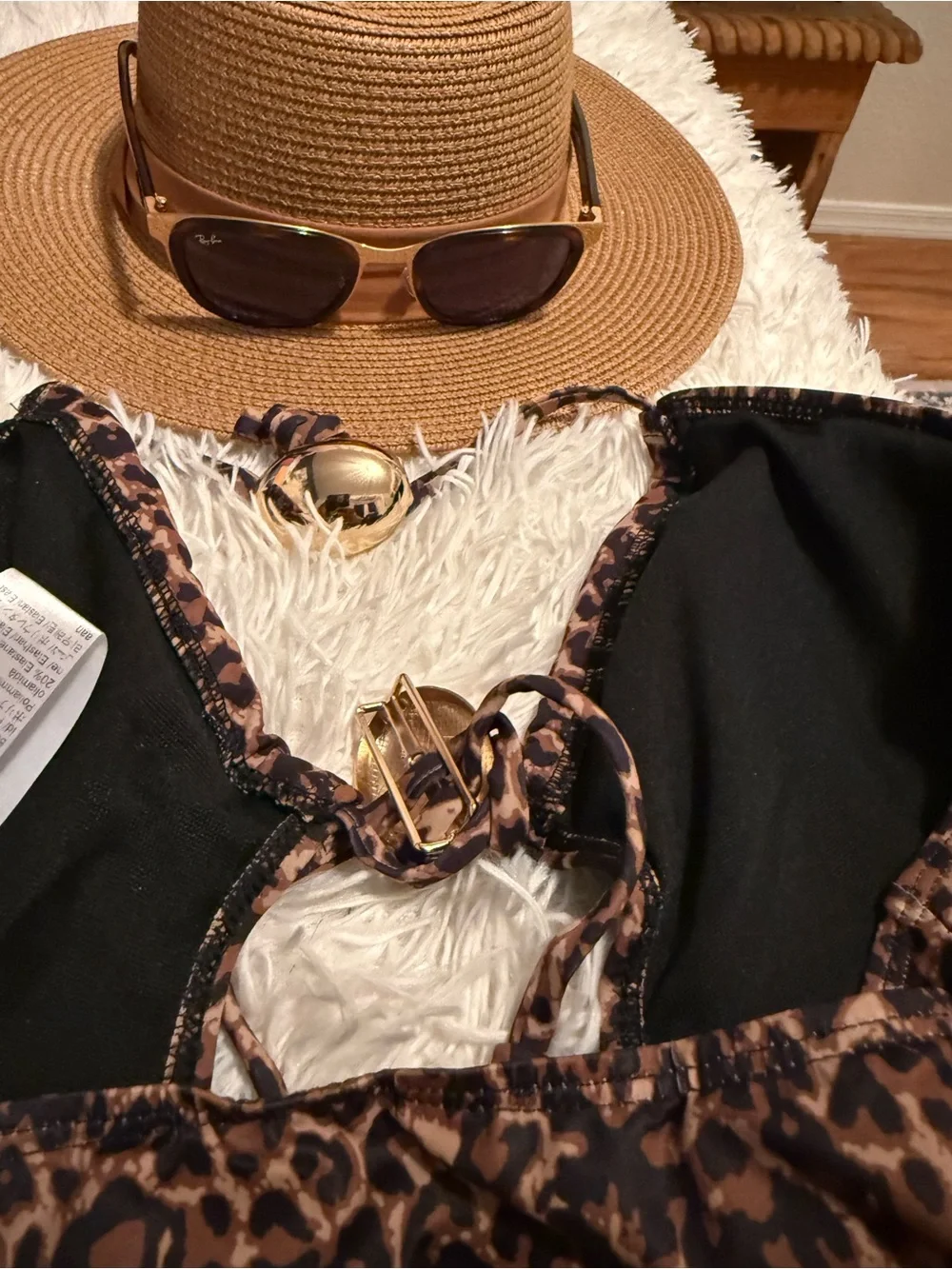 SHEIN Brown Leopard Print for Women. One-Piece Bodysuit swimsuit. High rise